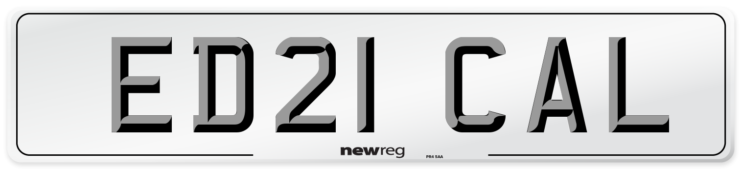 ED21 CAL Number Plate from New Reg